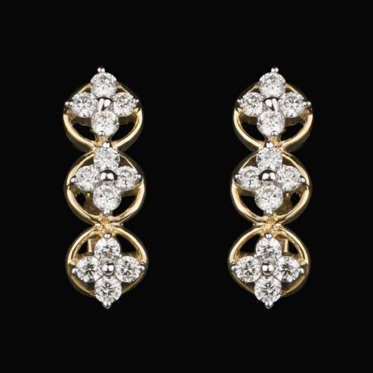 14K Yellow Gold Diamond Earrings - 0.37ct SI-IJ