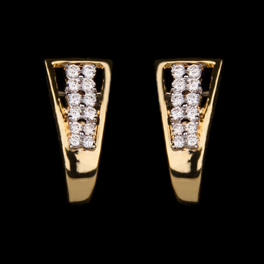 14K Yellow Gold Diamond Earrings - 0.22ct SI-IJ