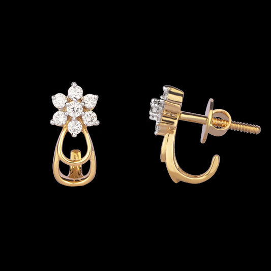 14K Yellow Gold Diamond Earrings - 0.3ct SI-IJ