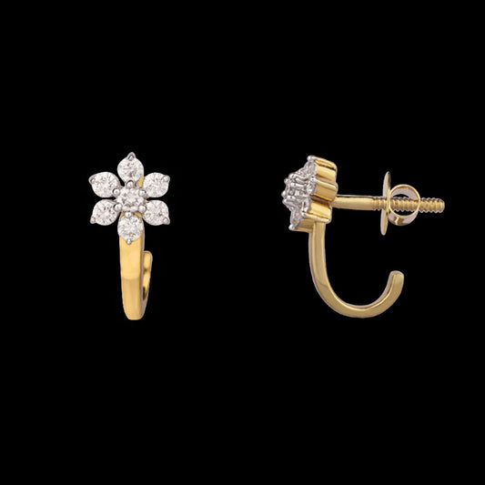 14K Yellow Gold Diamond Earrings - 0.32ct SI-GH