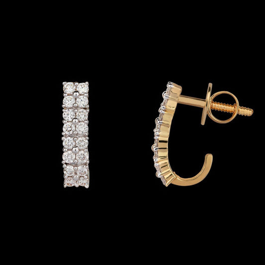 14K Yellow Gold Diamond Earrings - 0.6ct VVS-VS-GH