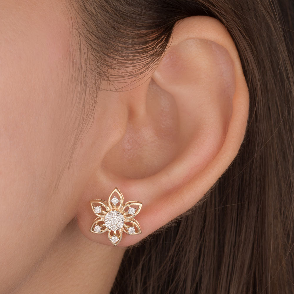 14K Yellow Gold Diamond Earrings - 0.6ct VVS-VS-GH
