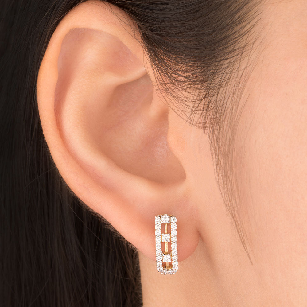 14K Yellow Gold Diamond Earrings - 0.55ct VS-SI-GH