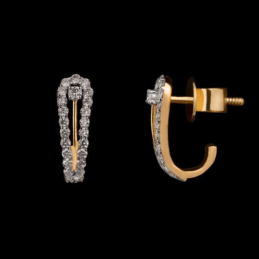 14K Yellow Gold Diamond Earrings - 0.55ct VS-GH