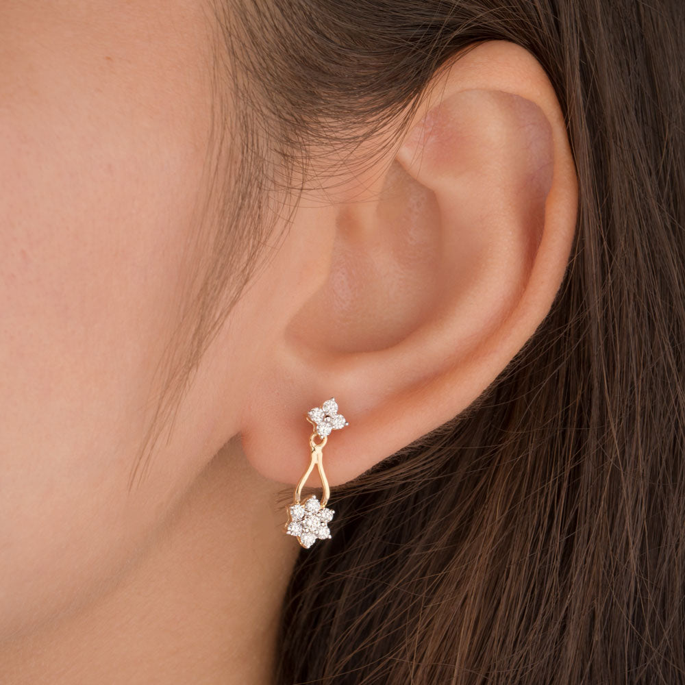 14K Yellow Gold Diamond Earrings - 0.52ct SI-IJ
