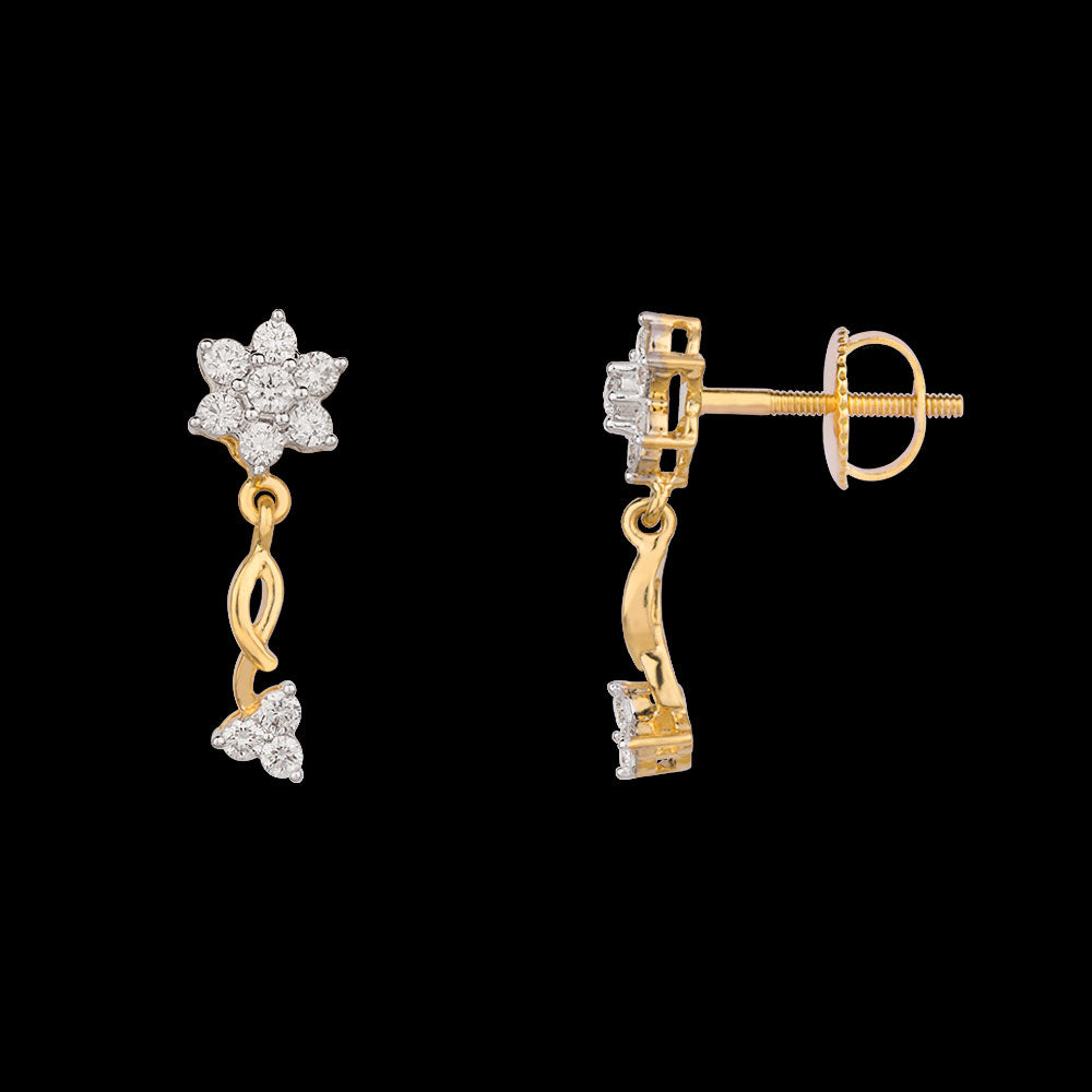 18K Yellow Gold Diamond Earrings - 0.502ct VS-GH