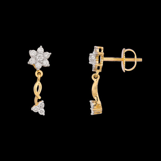 18K Yellow Gold Diamond Earrings - 0.502ct VS-GH