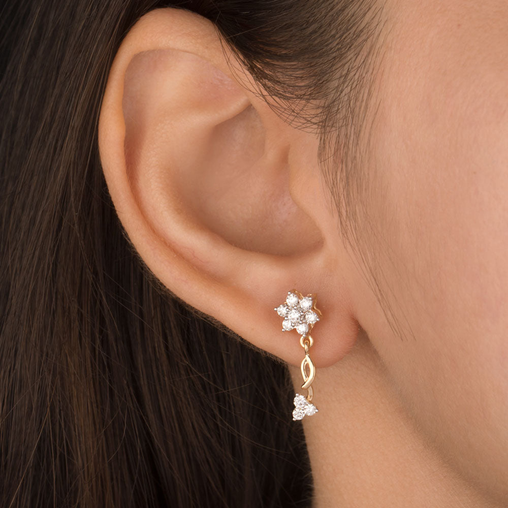 18K Yellow Gold Diamond Earrings - 0.502ct VS-GH