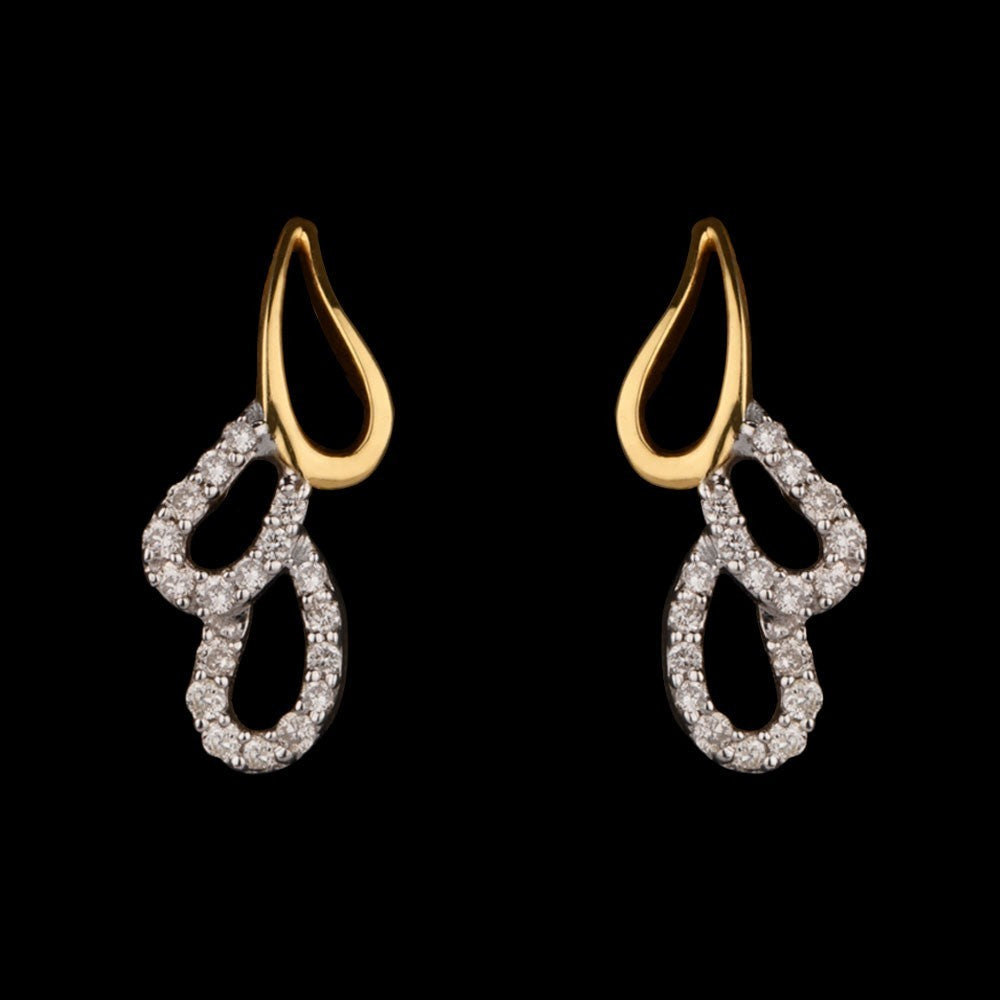 14K Yellow Gold Diamond Earrings - 0.18ct SI-IJ