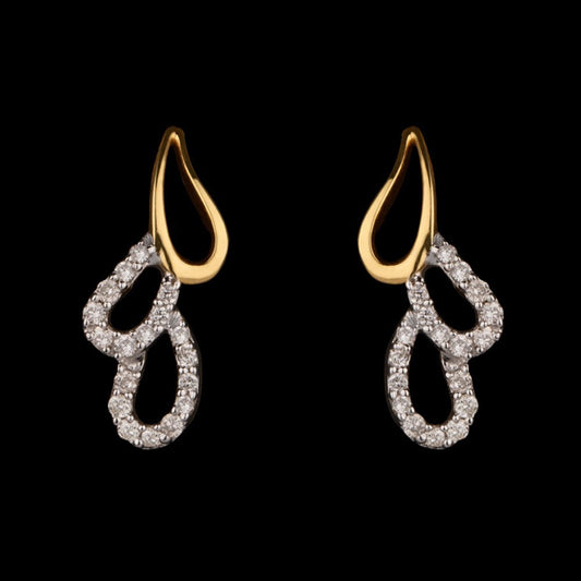 14K Yellow Gold Diamond Earrings - 0.18ct SI-IJ