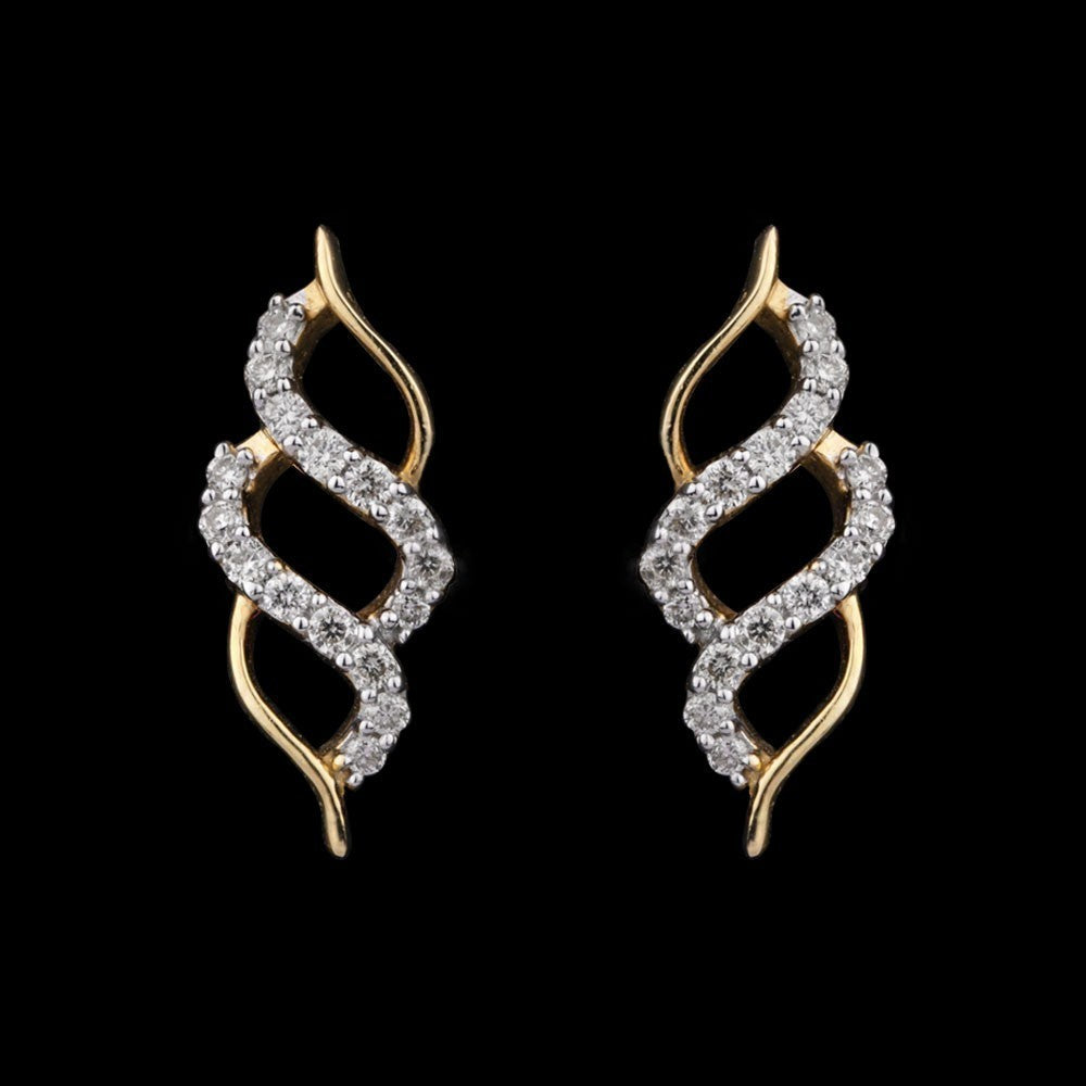 14K Yellow Gold Diamond Earrings - 0.19ct SI-IJ