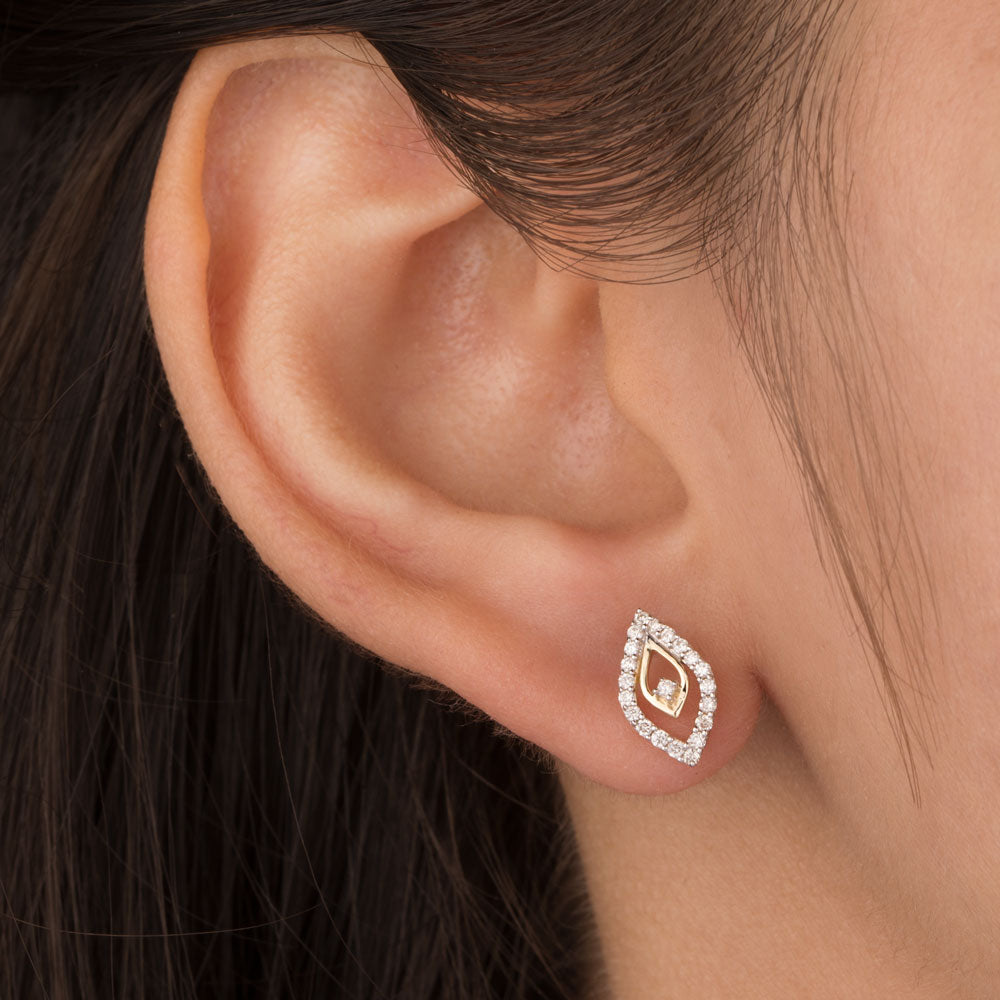 14K Yellow Gold Diamond Earrings - 0.231ct VS-SI-GH