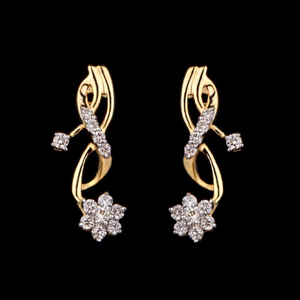 14K Yellow Gold Diamond Earrings - 0.18ct SI-IJ
