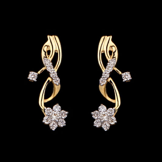 14K Yellow Gold Diamond Earrings - 0.18ct SI-IJ