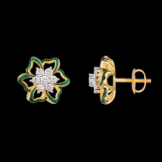 14K Yellow Gold Diamond Earrings - 0.51ct SI-IJ