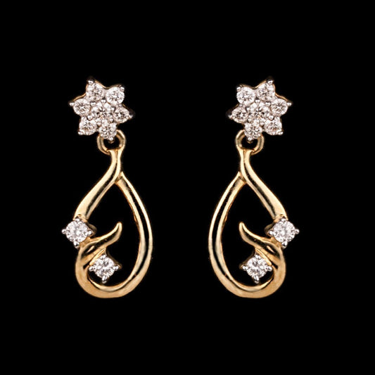 14K Yellow Gold Diamond Earrings - 0.17ct SI-IJ
