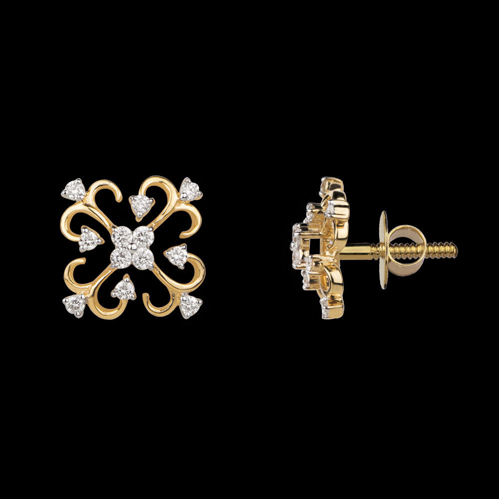 14K Yellow Gold Diamond Earrings - 0.31ct SI-GH