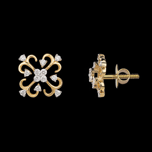 14K Yellow Gold Diamond Earrings - 0.31ct SI-GH