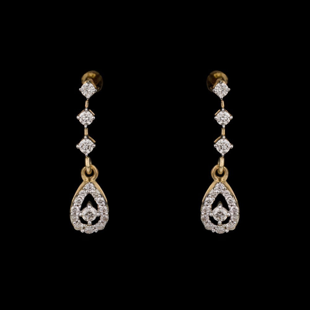 18K Yellow Gold Diamond Earrings - 0.263ct VS-SI-FG
