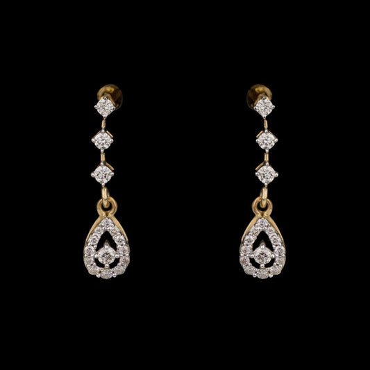 18K Yellow Gold Diamond Earrings - 0.263ct VS-SI-FG
