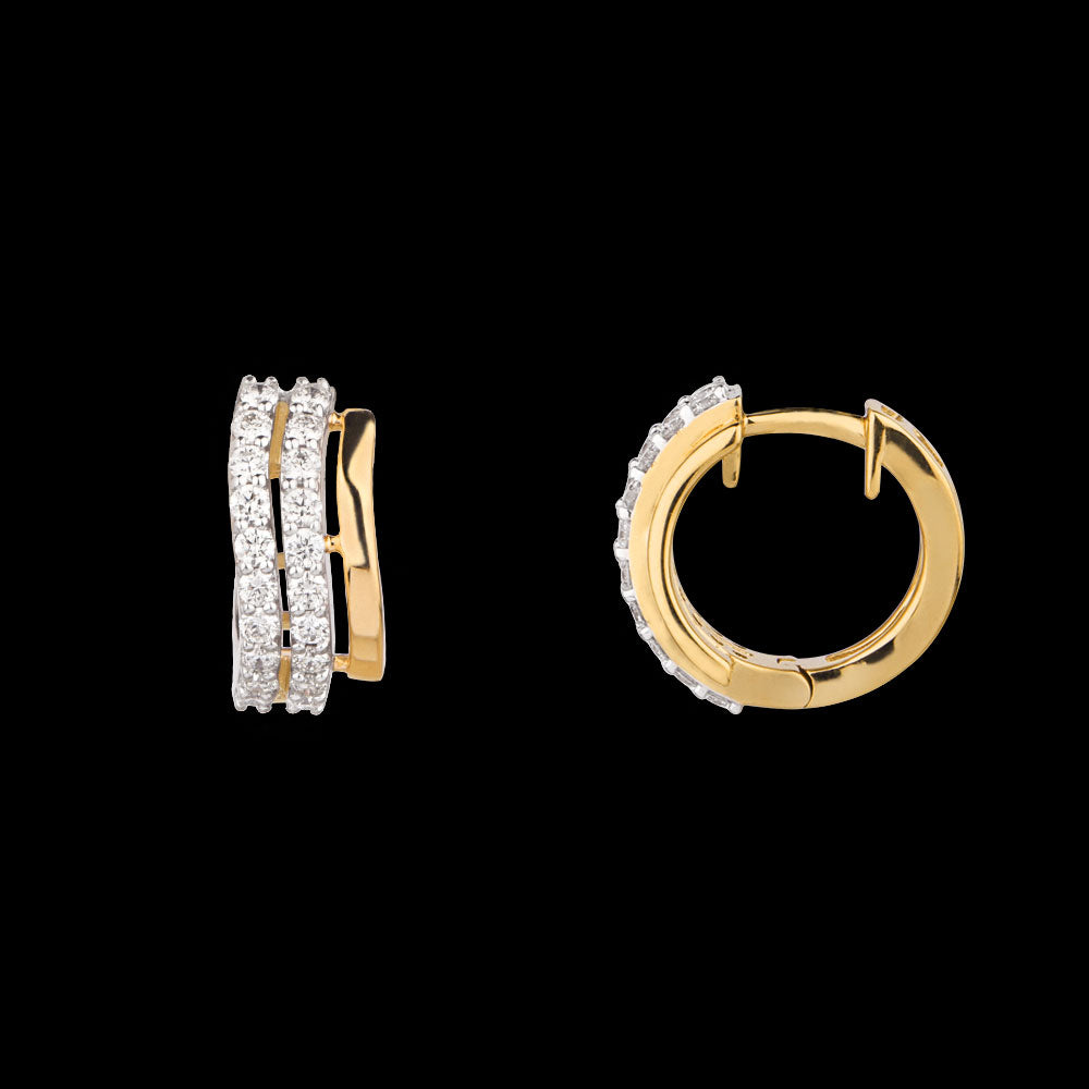 18K Yellow Gold Diamond Earrings - 0.711ct VVS-VS-GH