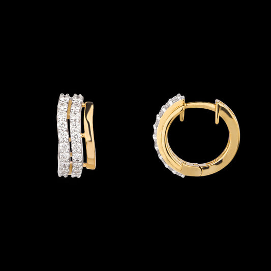 18K Yellow Gold Diamond Earrings - 0.711ct VVS-VS-GH