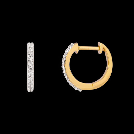 14K Yellow Gold Diamond Earrings - 0.127ct VVS-VS-HI