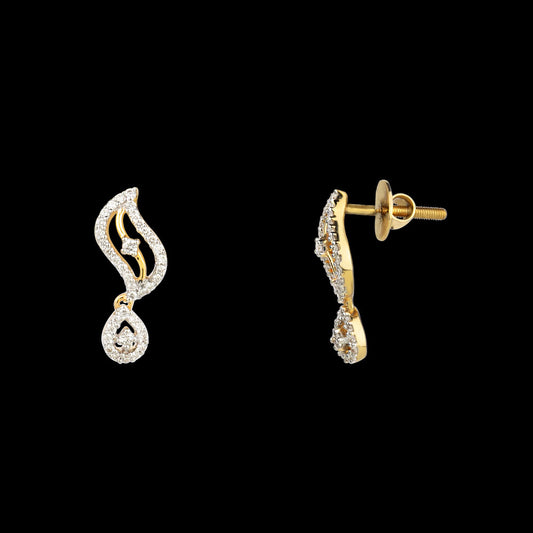 18K Yellow Gold Diamond Earrings - 0.33ct VVS-VS-GH