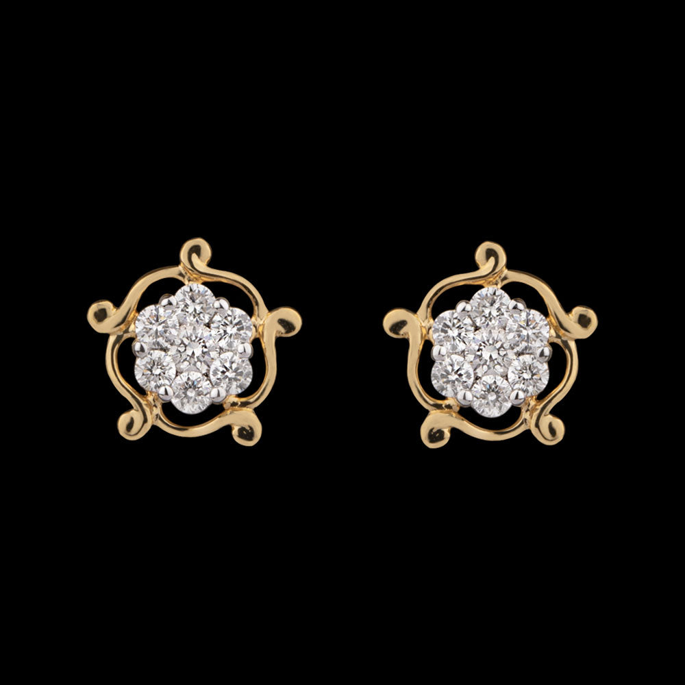 14K Yellow Gold Diamond Earrings - 0.29ct SI-GH