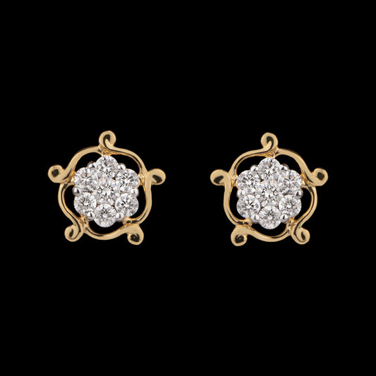 14K Yellow Gold Diamond Earrings - 0.29ct SI-GH