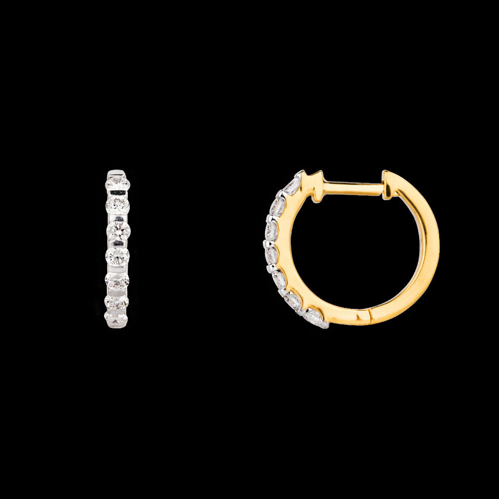 18K Yellow Gold Diamond Earrings - 0.573ct VS-GH