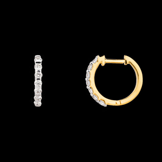 18K Yellow Gold Diamond Earrings - 0.573ct VS-GH