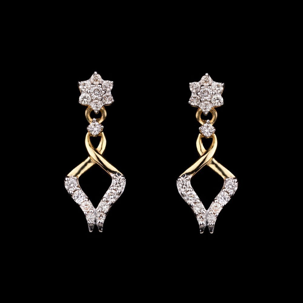 14K Yellow Gold Diamond Earrings - 0.259ct VS-SI-GH