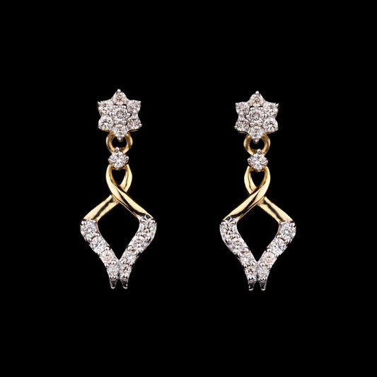 14K Yellow Gold Diamond Earrings - 0.259ct VS-SI-GH