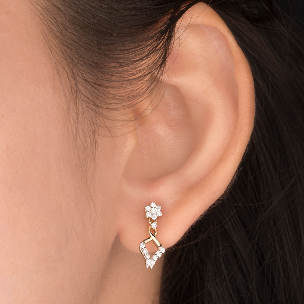 14K Yellow Gold Diamond Earrings - 0.259ct VS-SI-GH