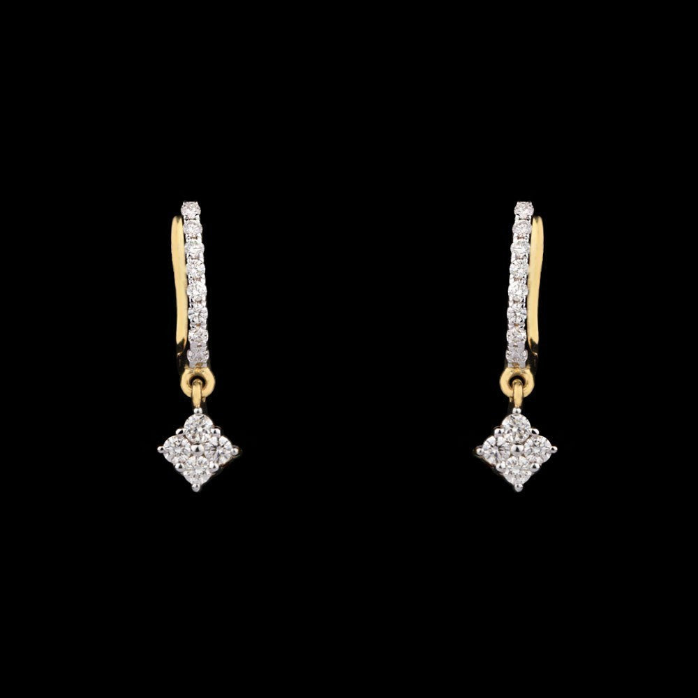 18K Yellow Gold Diamond Earrings - 0.4ct VVS-VS-HI