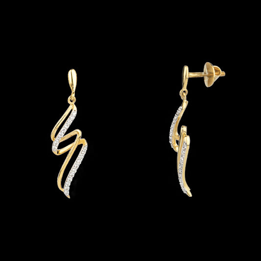 18K Yellow Gold Diamond Earrings - 0.21ct VVS-VS-GH