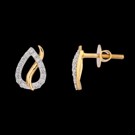 14K Yellow Gold Diamond Earrings - 0.29ct SI-GH