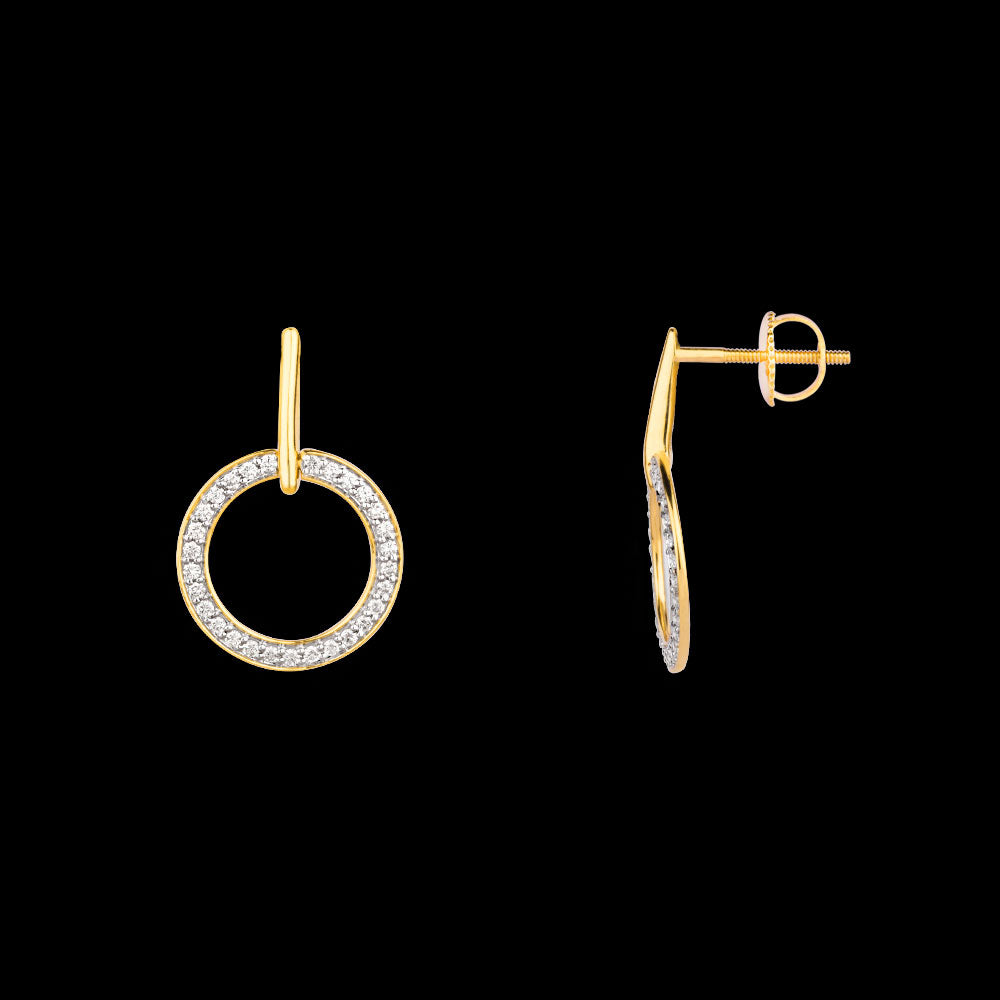 18K Yellow Gold Diamond Earrings - 0.43ct VVS-VS-IJ