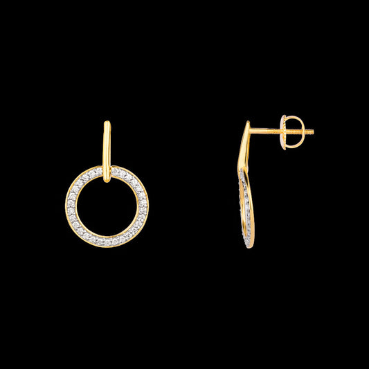 18K Yellow Gold Diamond Earrings - 0.43ct VVS-VS-IJ