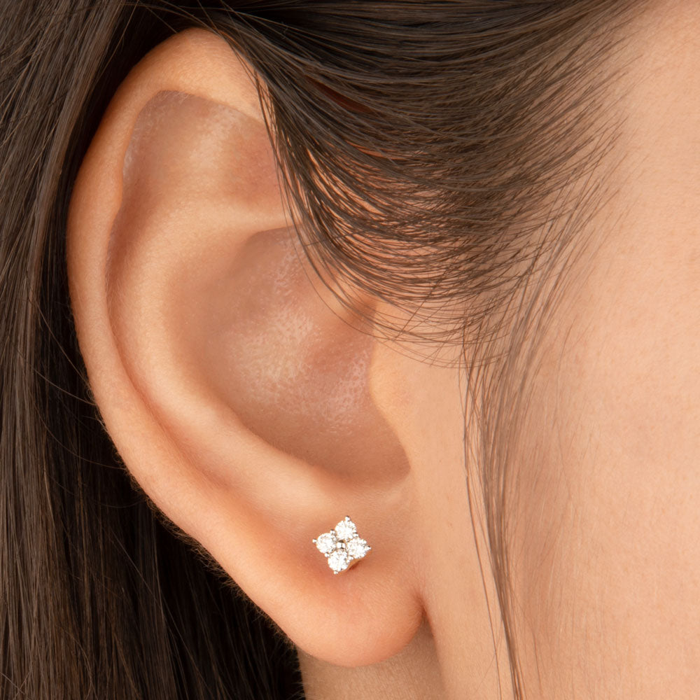 14K Yellow Gold Diamond Earrings - 0.24ct VVS-VS-IJ