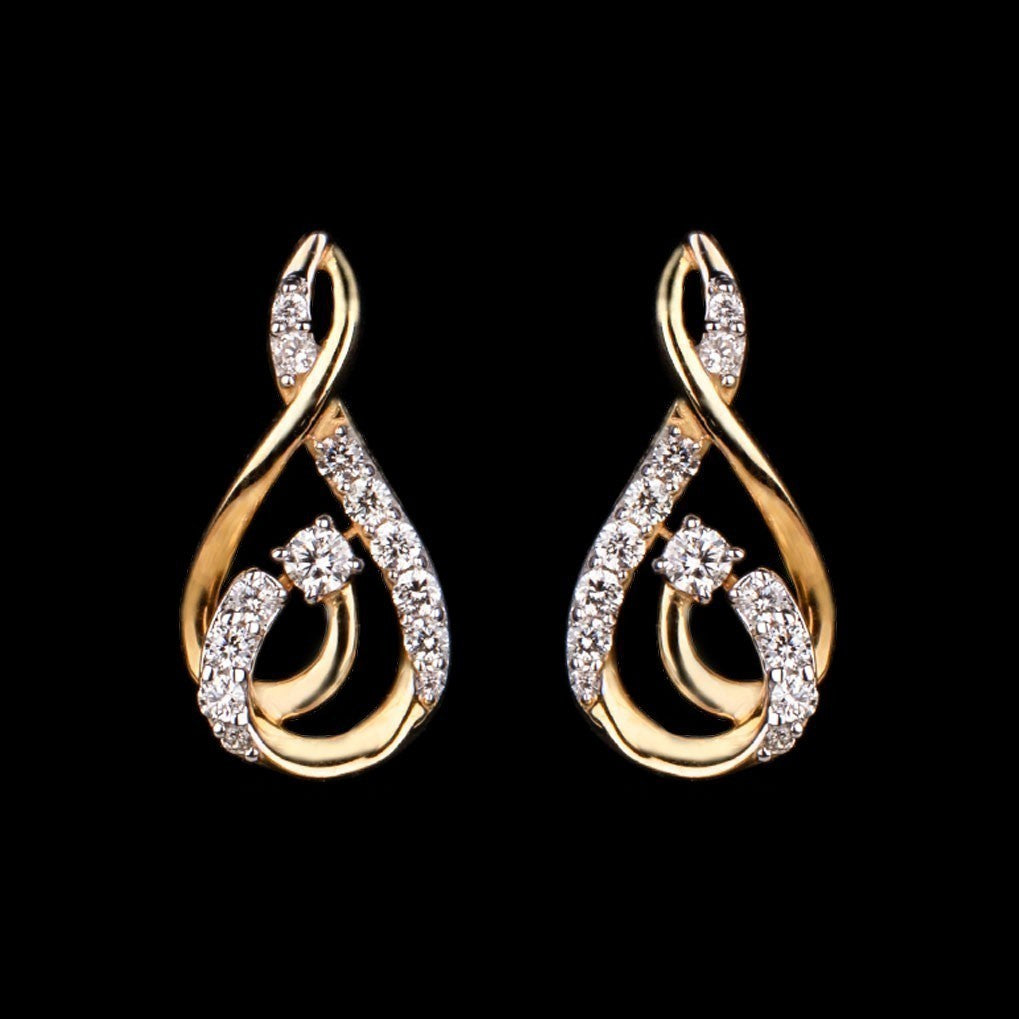 14K Yellow Gold Diamond Earrings - 0.27ct SI-IJ