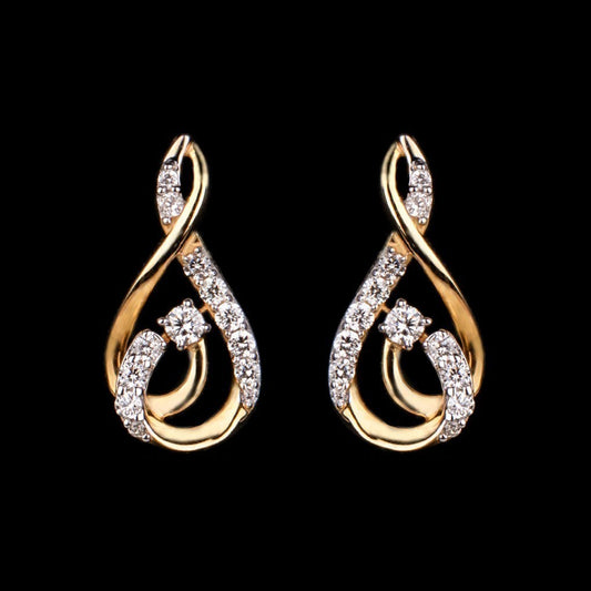 14K Yellow Gold Diamond Earrings - 0.27ct SI-IJ