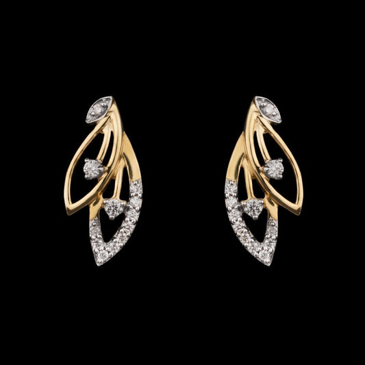 14K Yellow Gold Diamond Earrings - 0.13ct SI-IJ