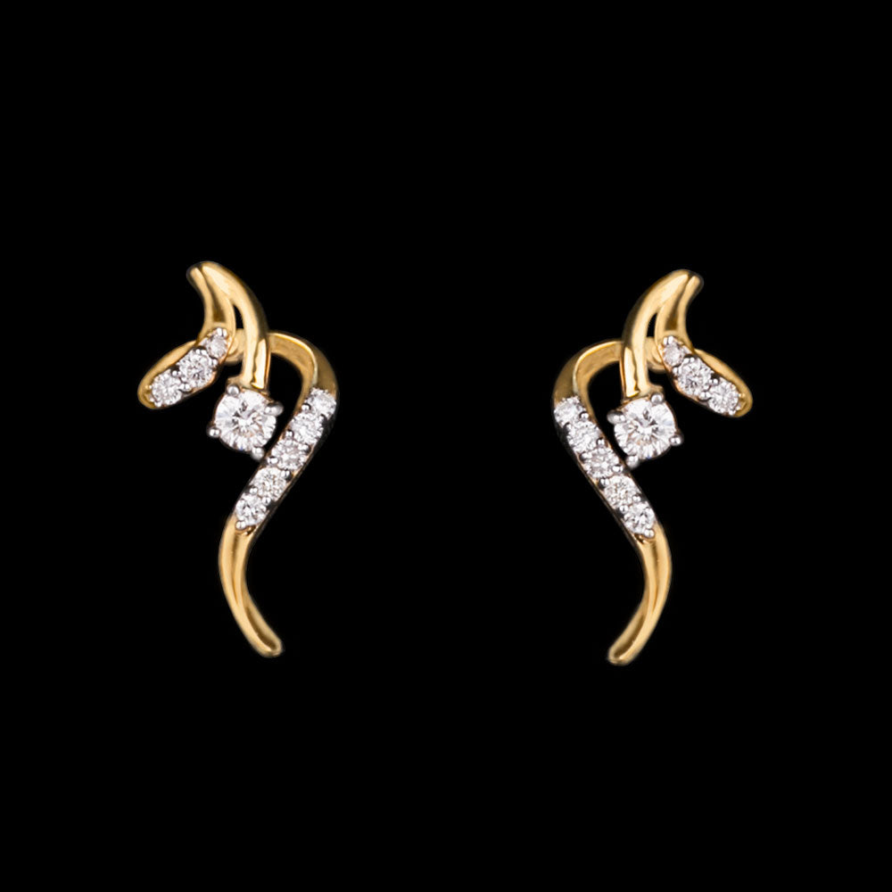 14K Yellow Gold Diamond Earrings - 0.15ct SI-IJ