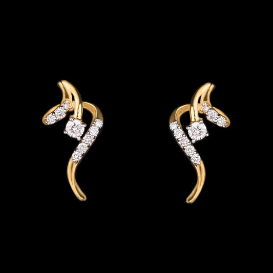 14K Yellow Gold Diamond Earrings - 0.15ct SI-IJ