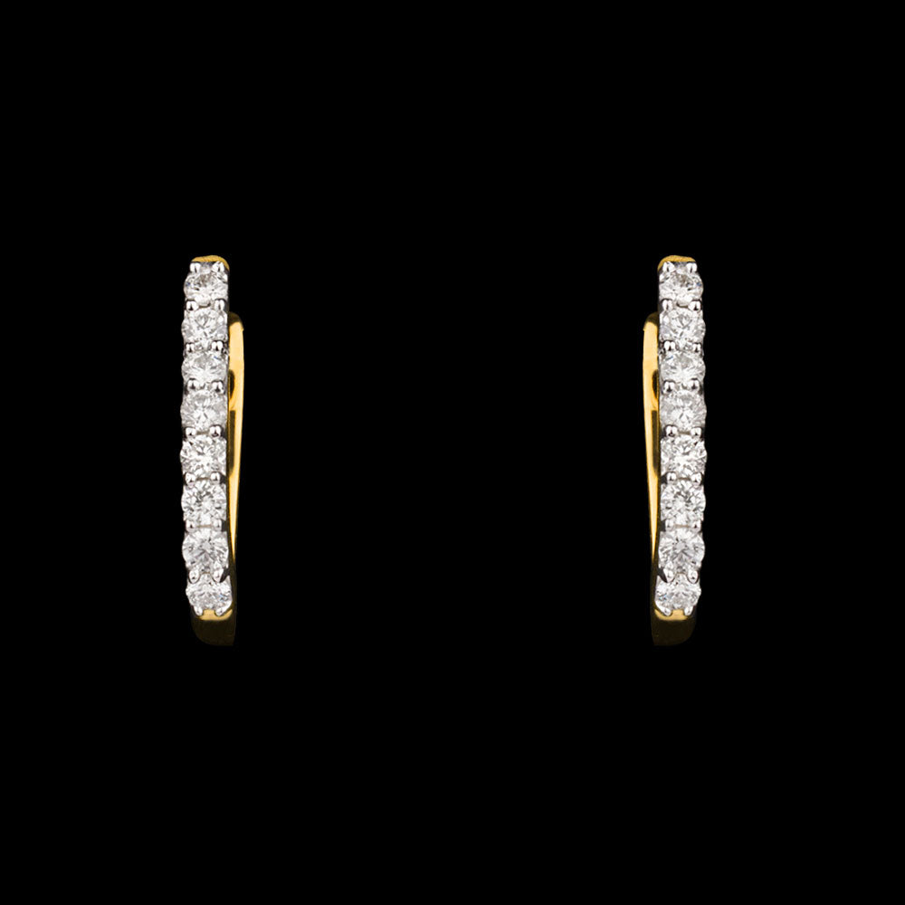 18K Yellow Gold Diamond Earrings - 0.81ct VVS-VS-EF