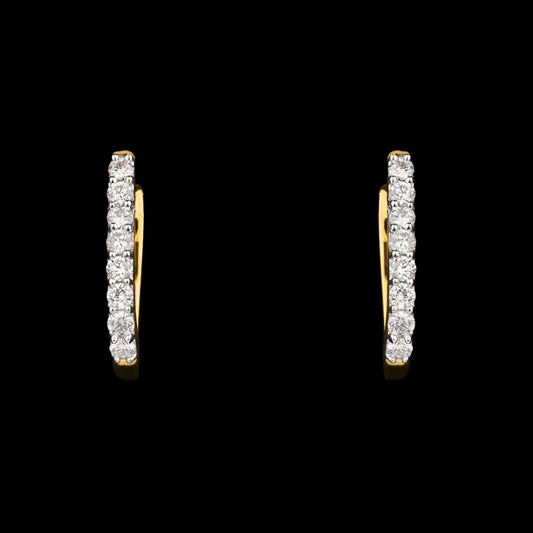 18K Yellow Gold Diamond Earrings - 0.81ct VVS-VS-EF
