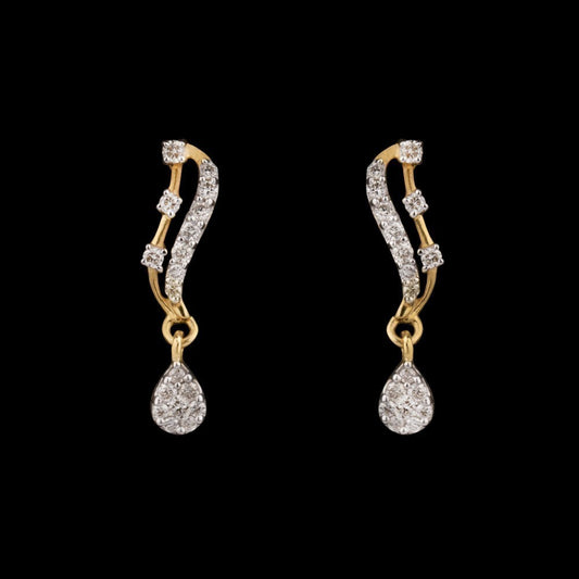 14K Yellow Gold Diamond Earrings - 0.19ct SI-IJ