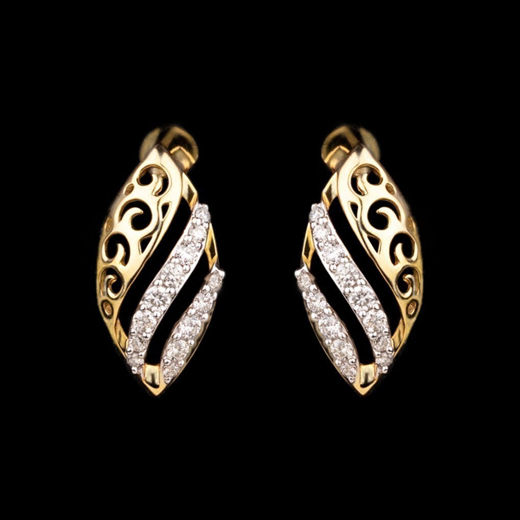 14K Yellow Gold Diamond Earrings - 0.2ct SI-IJ